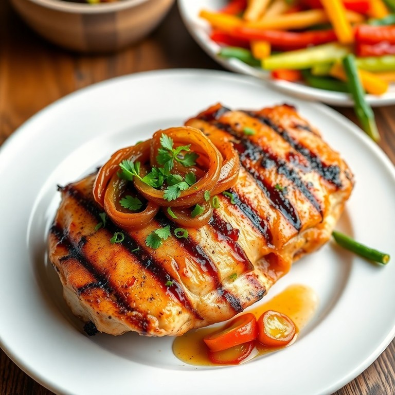 Frango Grelhado com Páprica e Cebola Caramelizada Agridoce