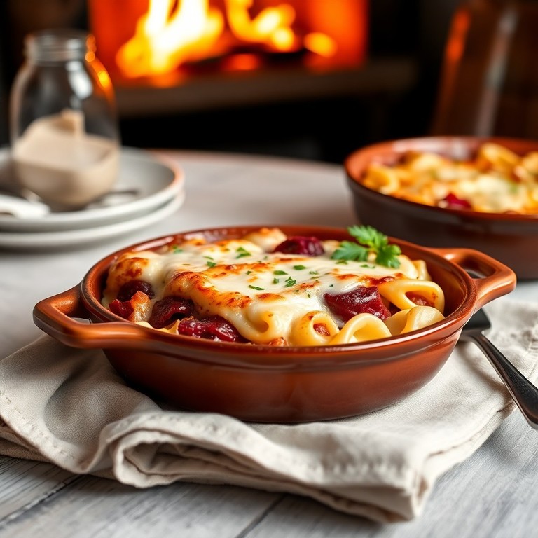 Tortellini-Rote Bete-Auflauf mit Mozzarella-Kruste