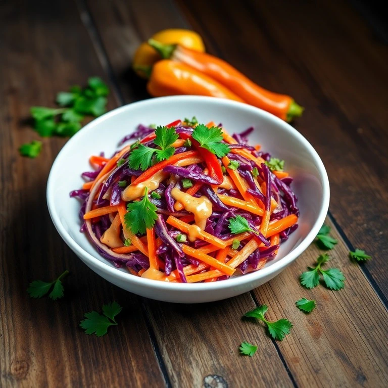 Spicy Peanut Cabbage and Capsicum Slaw - Mr. Cook