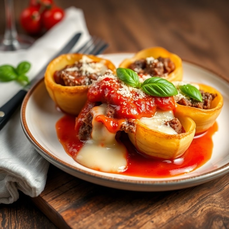 Ninhos de Batata com Recheio de Carne Suína à Italiana