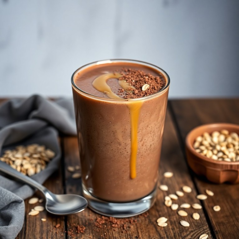 Smoothie de Aveia com Doce de Leite e Cacau
