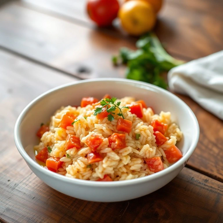 Arroz Meloso de Verduras al Puerro y Tomate