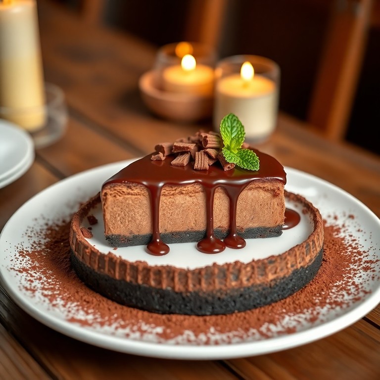 Cheesecake de Chocolate com Calda Cremosa