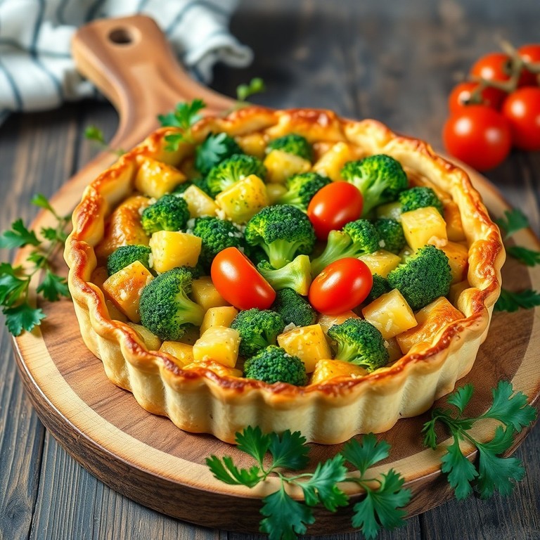 Broccoli-Aardappel Quiche met Kerstomaatjes