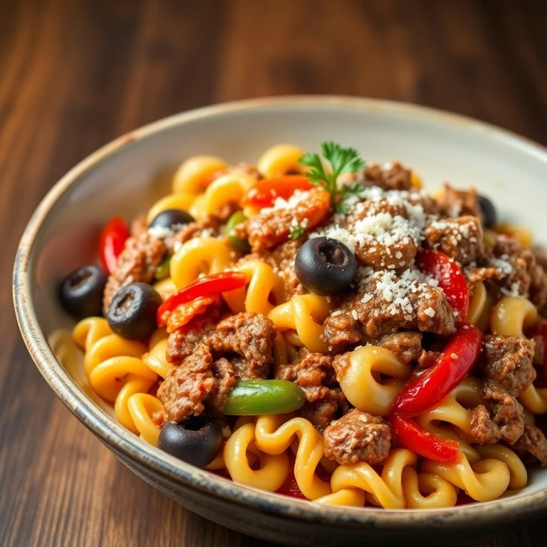 Macarrão Parafuso com Carne Desfiada à Moda Italiana - Mr. Cook