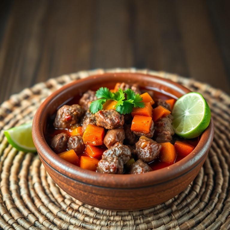 Estofado de Res Mexicano con Chiles y Frijoles