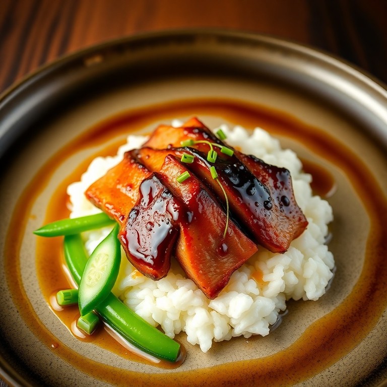 Barriga de Porco ao Sakê Mirim com Salada de Pepino e Vagem