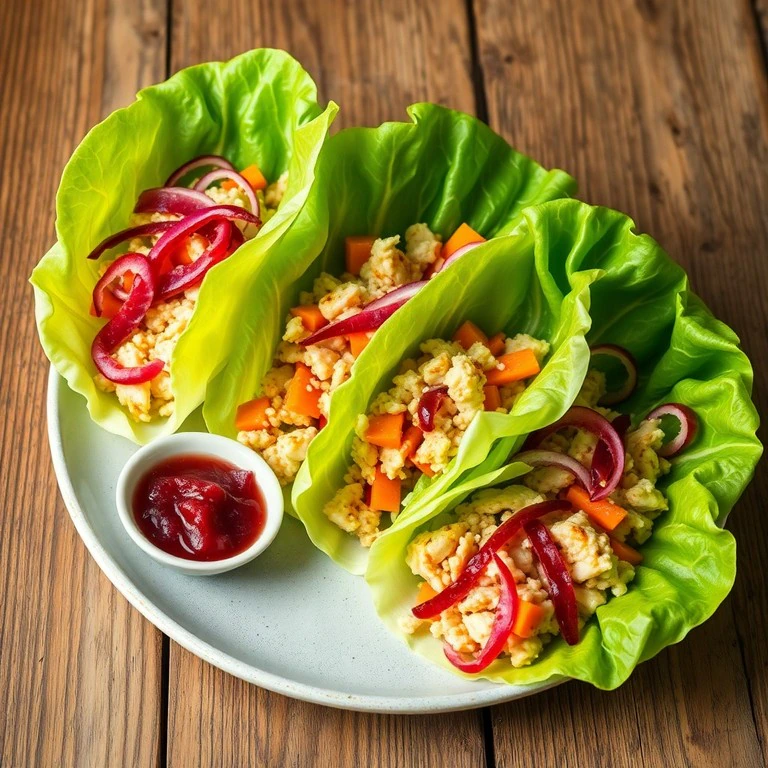 Rollitos de Lechuga Rellenos de Pollo y Arroz con Remolacha Encurtida ...