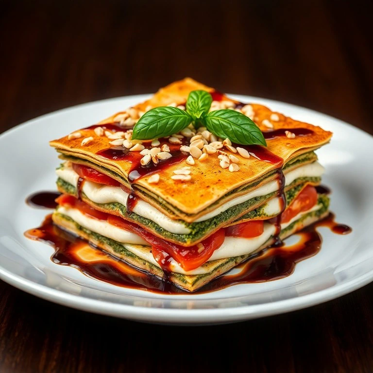 Pesto and Balsamic Caprese Lasagna