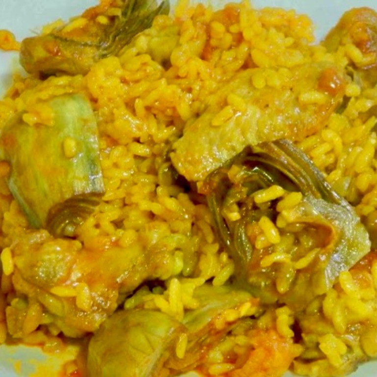 arroz con pollo, carne verduras