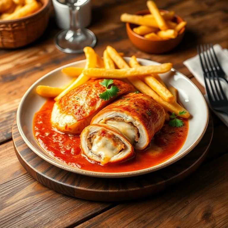 Stuffed Chicken Gouda with Balkan Blend & Tomato Cream - Mr. Cook