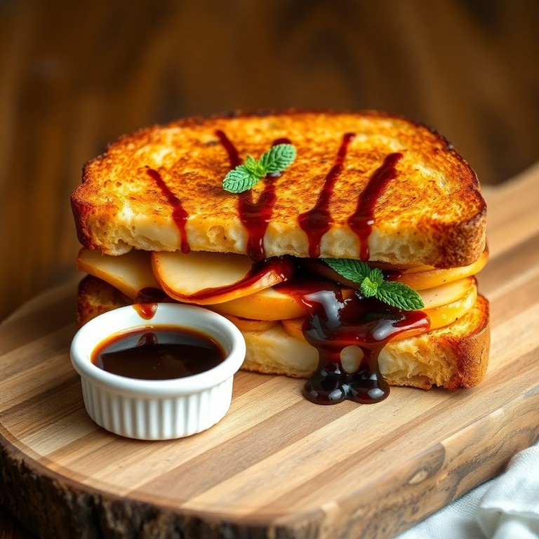 Bratapfel-Cheddar-Sandwich mit Balsamico-Glasur
