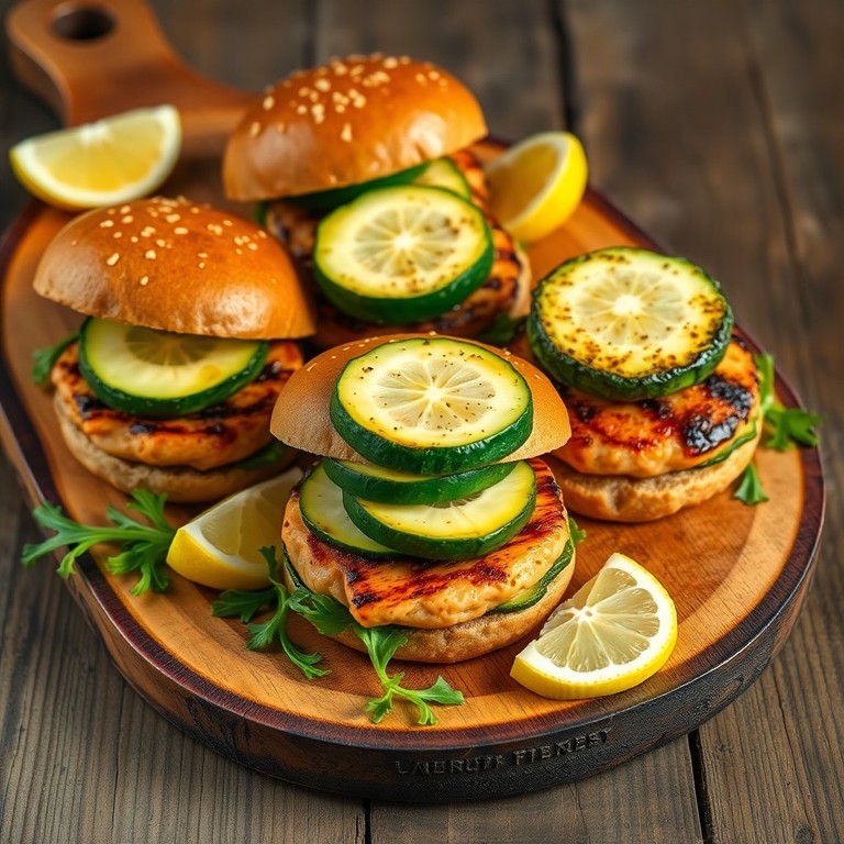 Mini Burger di Salmone e Avocado con Zucchine Croccanti