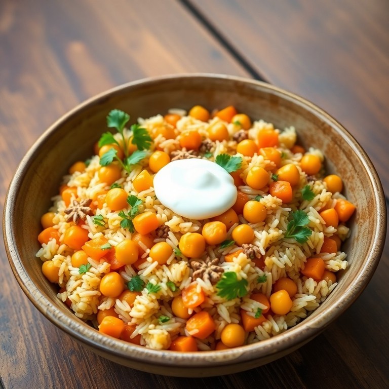 Pilaf Indien aux Pois Chiches, Carottes et Riz Basmati