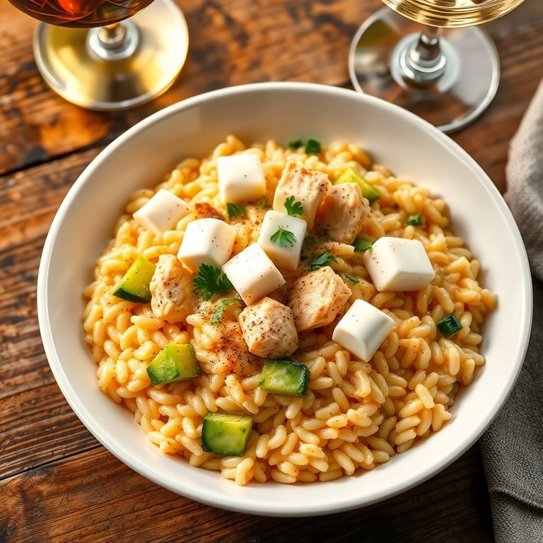 Risotto de Pollo y Calabacín con Mozzarella