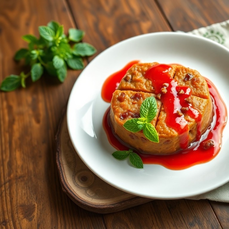 Stovetop Date Pudding with Watermelon Reduction