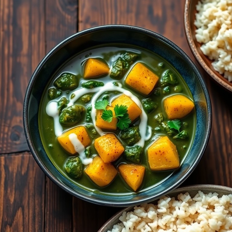 Indisches Kartoffel-Spinat-Curry (Aloo Palak)