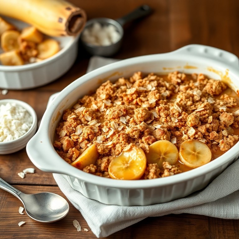 Glutenfreier Bananen-Kokosnuss-Crumble (Vegan)