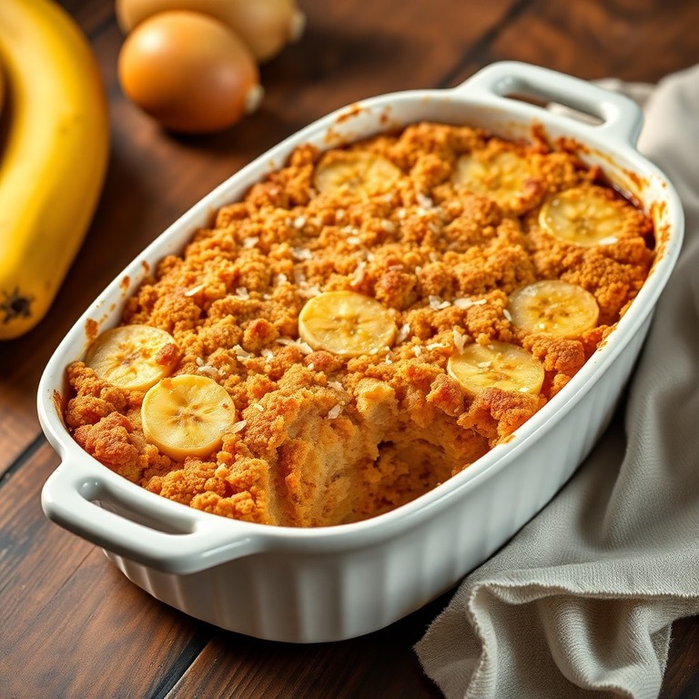 Glutenfreier Bananen-Kokosnuss-Crumble (Vegan) mit neuem Bild