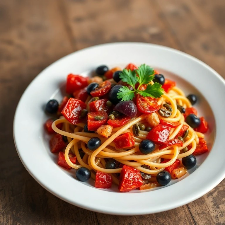 Glutenfreie Calamarata mit mediterraner Füllung