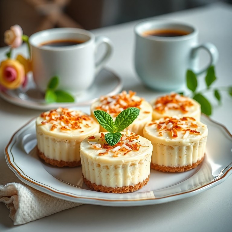 Mini Cheesecakes de Leite Condensado e Coco