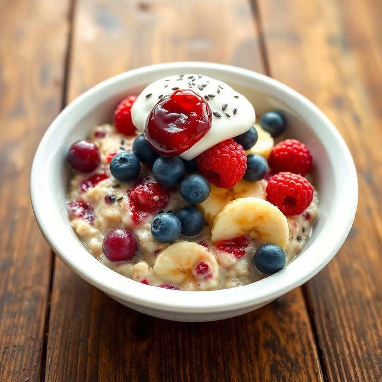 Vanilj- och Bär Overnight Oats med Banan