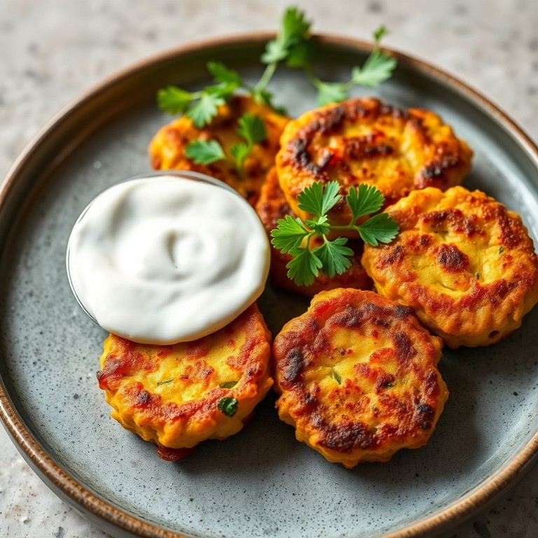 Glutenfreie Vegane Gemüsepuffer mit Knoblauchdip