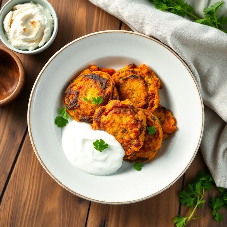 Glutenfreie Vegane Gemüsepuffer mit Knoblauch-Kokos-Dip