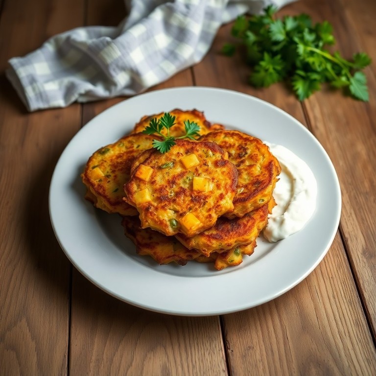 Glutenfreie Vegane Gemüsepuffer mit Knoblauch-Kokos-Dip