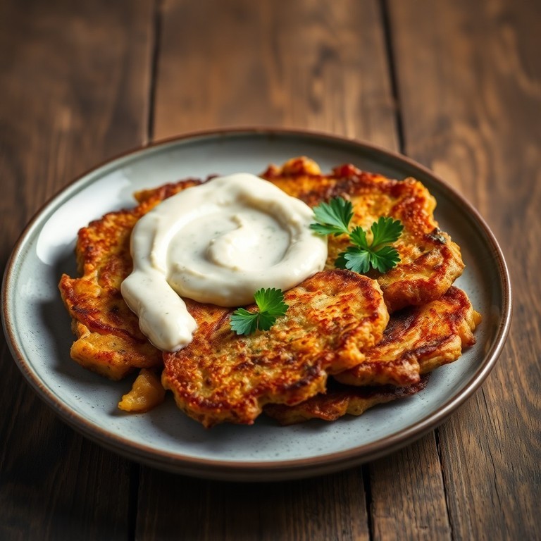 Glutenfreie Vegane Gemüsepuffer mit Knoblauch-Kokos-Dip