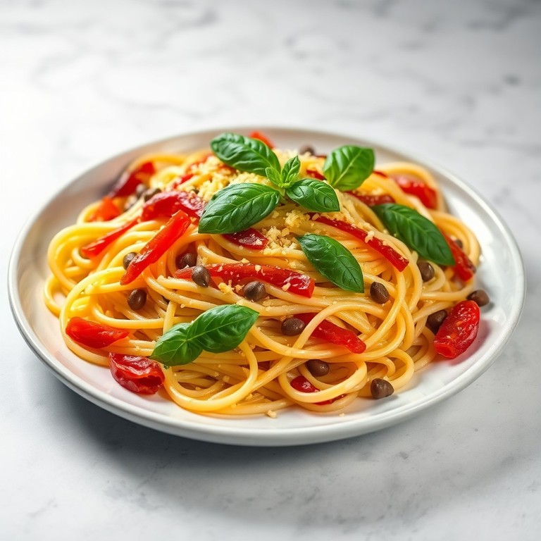 Mediterrane Tagliatelle mit Basilikum-Aglio e Olio