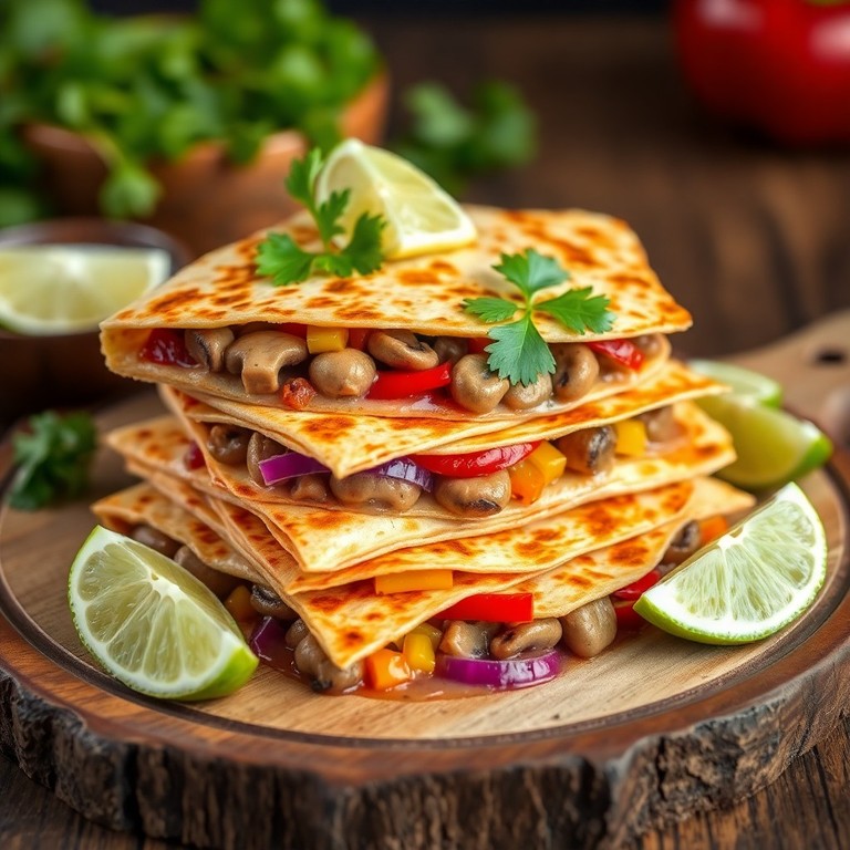 Pilz-Fajita Quesadillas (Glutenfrei, Vegan)