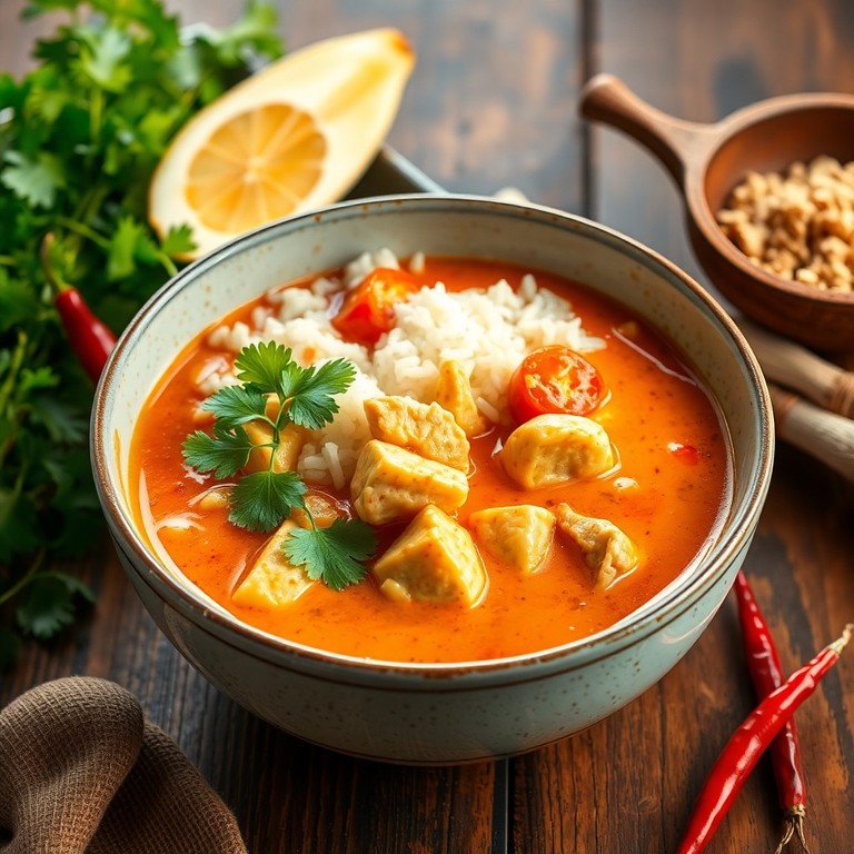Glutenfreie Thai-Kokos-Hühnersuppe mit Reis