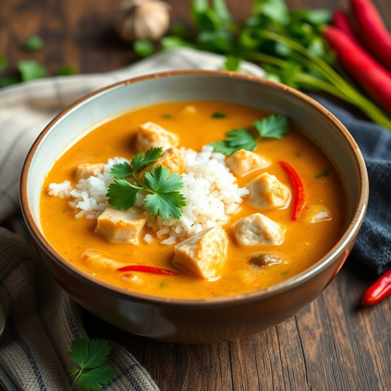 Glutenfreie Thai-Kokos-Hühnersuppe mit Reis