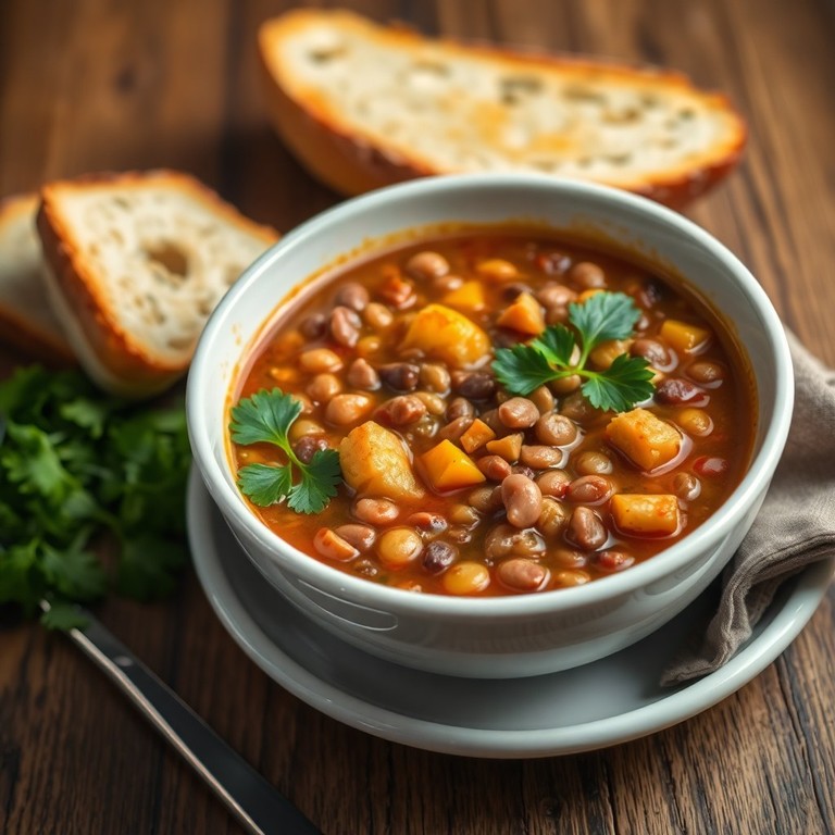 Geräucherte Paprika-Linsen-Suppe ohne Brot