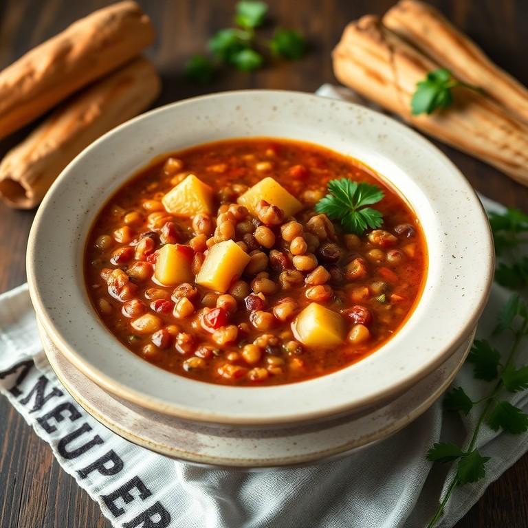 Geräucherte Paprika-Linsen-Suppe mit Pastinaken