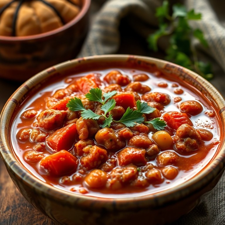 Geräucherte Paprika-Linsen Suppe mit neuem Bild