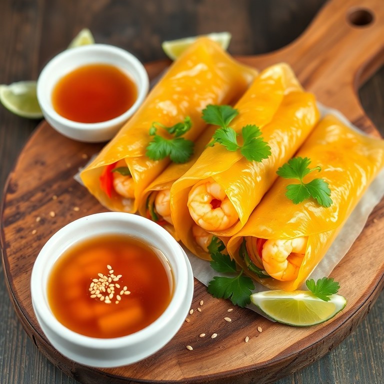 Nems Exotiques aux Crevettes et Légumes Croquants