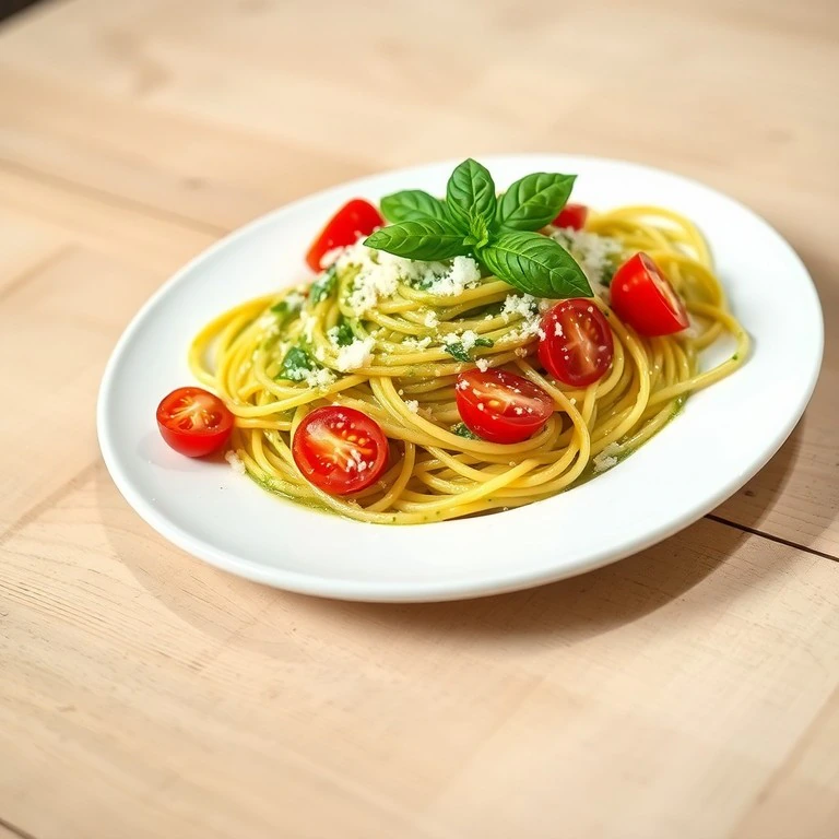 Spaghetti al Limone with Basil Pesto