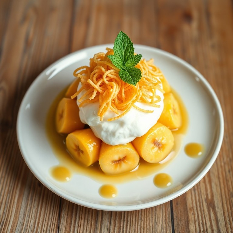 Doce Tentação de Banana com Crocante de Macarrão