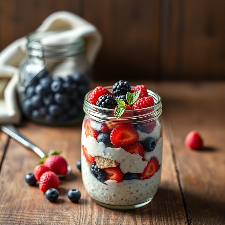 Kefir and Berry Probiotic Overnight Oats