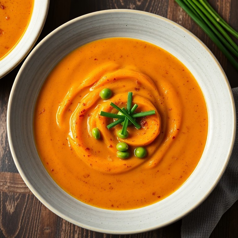 Crème de Carottes et Petits Pois Épicée à la Française