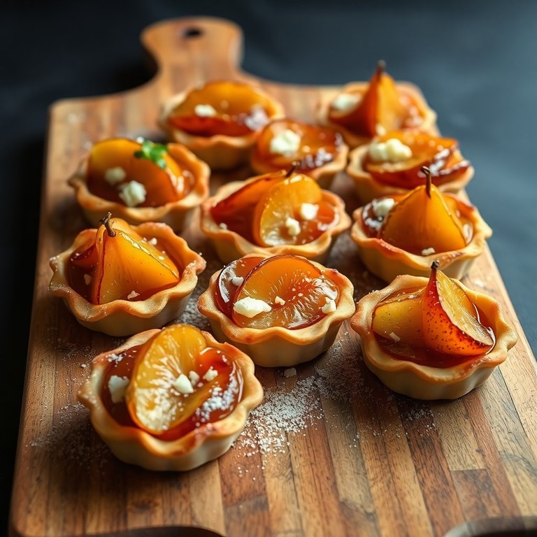 Tarteletes de Pera Caramelizada com Trio de Queijos