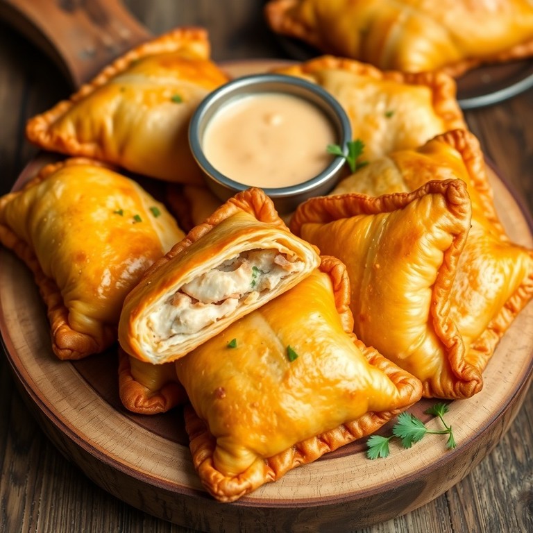 Chaussons Croustillants au Poulet Pané et Oignons