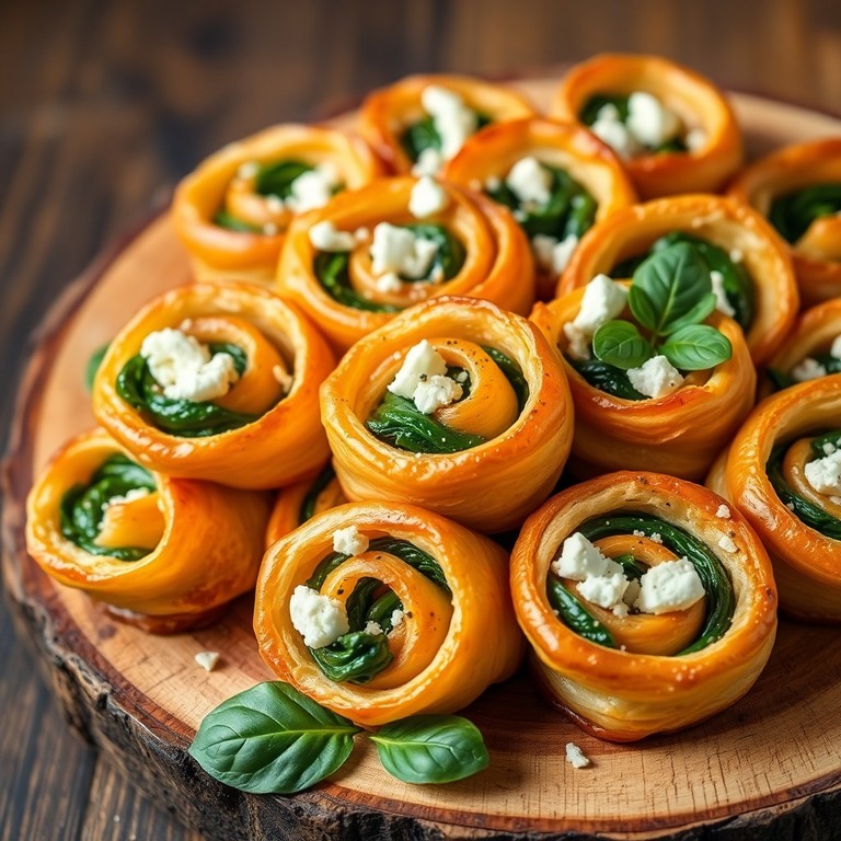 Espirales de Hojaldre con Espinacas y Feta