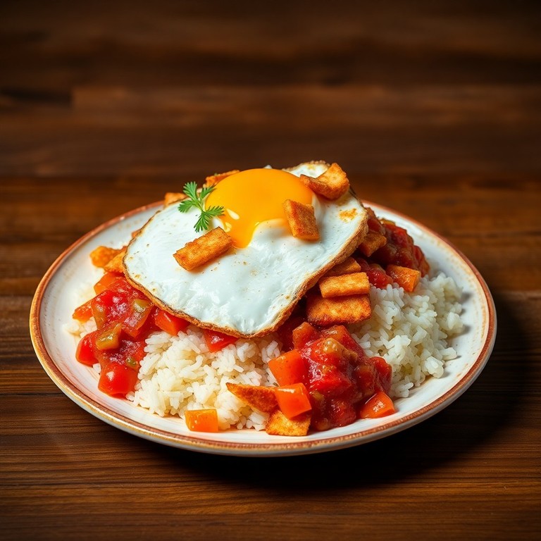Arroz a la Cubana con Chicharrón