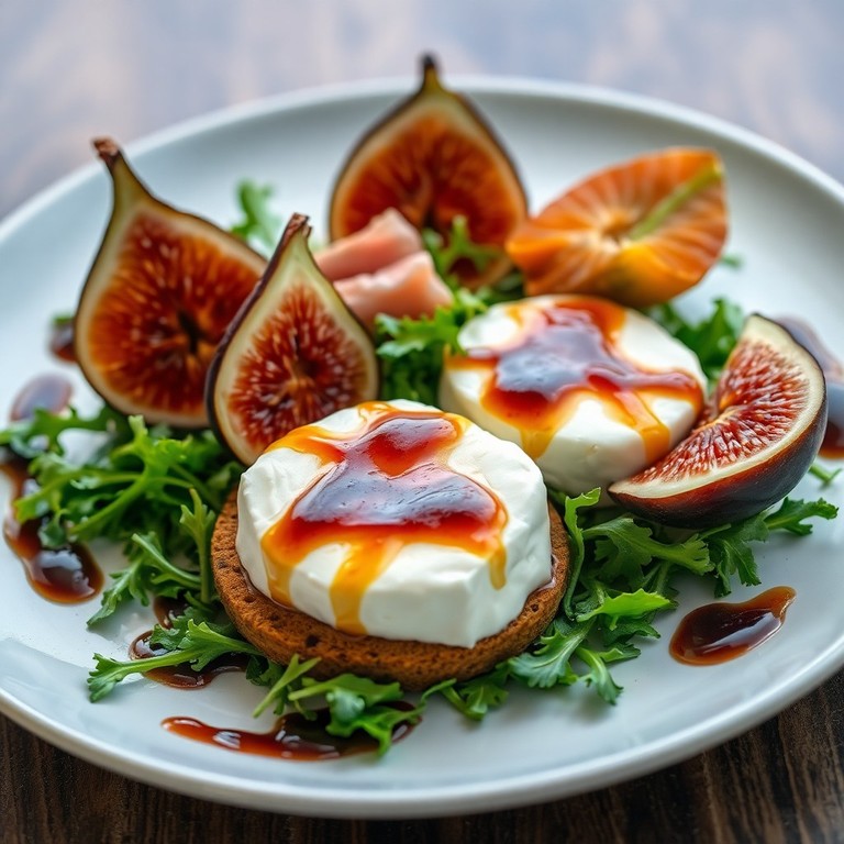 Salade Chèvre Chaud aux Figues et Jambon Cru, Pain d'Épices