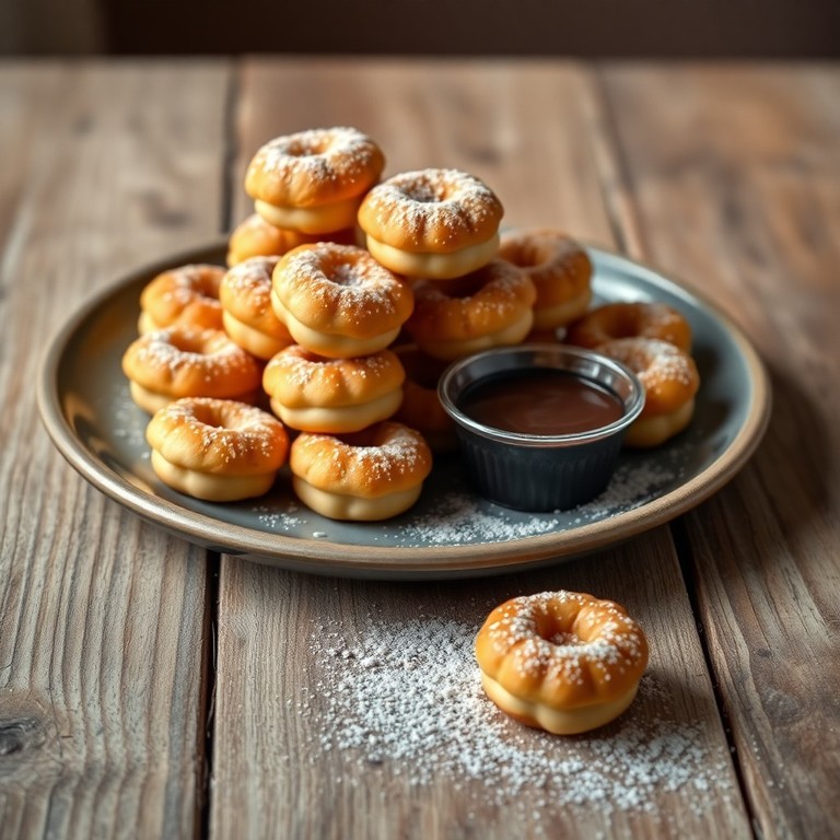 Mini Bolinhos de Chuva com Canela e Leite em Pó