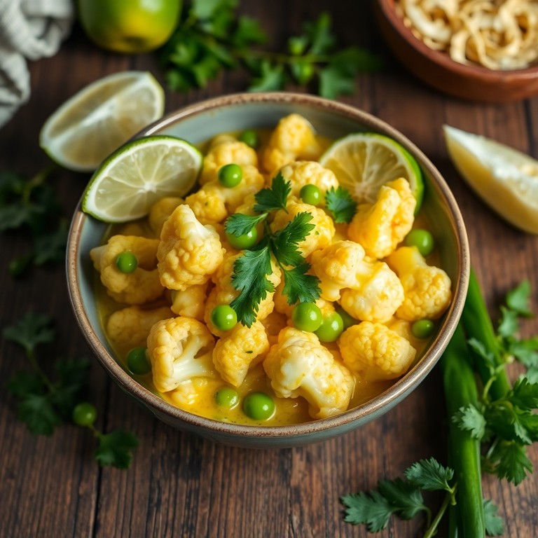 Blumenkohl-Kokos-Curry mit Kaiserschoten