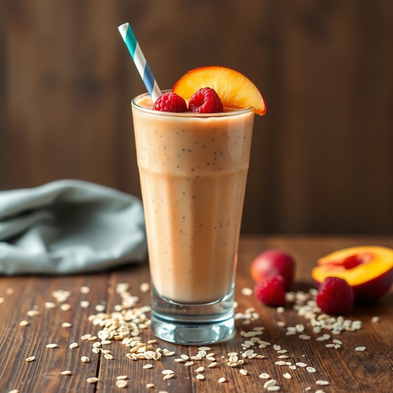 Peach Raspberry Protein Smoothie